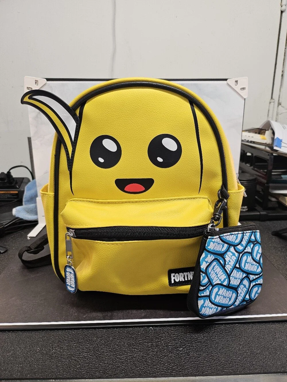 Yellow Emoji Kids Backpack with Coin Pouch